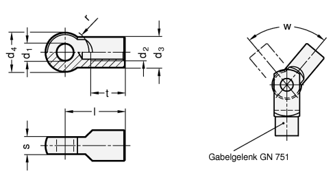 Gelenkstuecke GN 752 Skizze