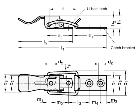 Toggle Latches GN 832.1 sketch