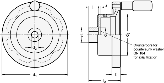Disk Handwheels aluminium GN 323.8 sketch