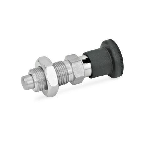 Stainless Steel Indexing Plungers knob plastic  black GN 817