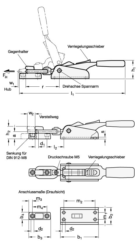 Verschlussspanner GN 858 Skizze