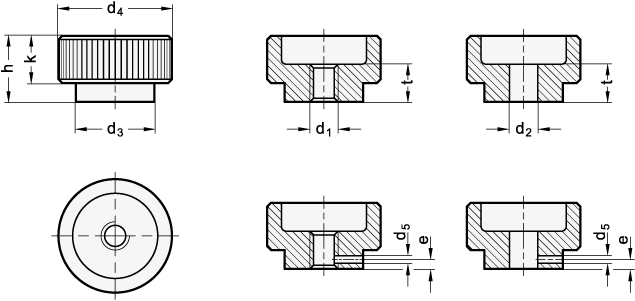 Knurled Nuts DIN 6303 sketch