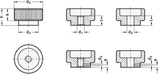 Knurled Nuts DIN 6303 sketch