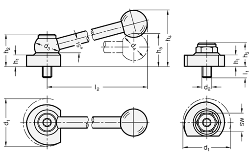 Edelstahl Spiralexzenter GN 918.5 Skizze