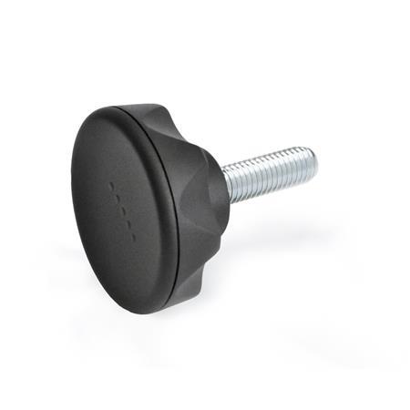 Star Knobs with Threaded Stud threaded stud steel  zinc plated GN 636.4