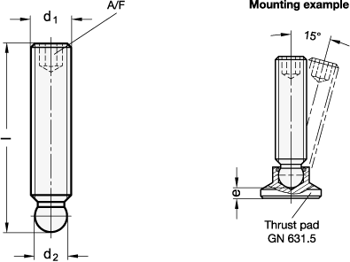 Stainless Steel Grub Screws GN 632.5 sketch