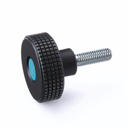 Knurled Screws threaded stud steel  zinc plated GN 534