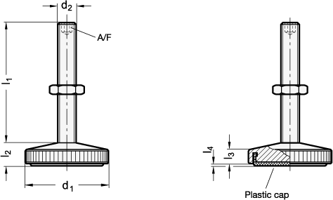 Stainless Steel Leveling Feet GN 339 sketch