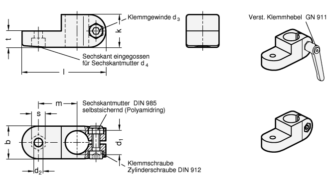 Laschen Klemmverbinder GN 273 Skizze