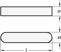 Passfedern Stahl  blank DIN 6885 Skizze