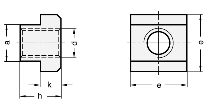 T Nuts Steel blank blackened DIN 508 sketch