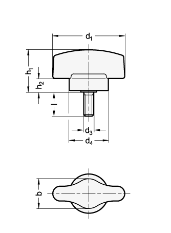 Torque Limiting Wing Screws GN 5320 sketch