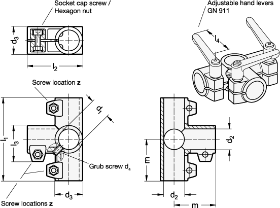 Angle Connector Clamps GN 198 sketch