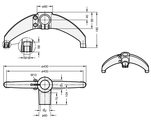 Base Plate Connector Clamps GN 85 sketch
