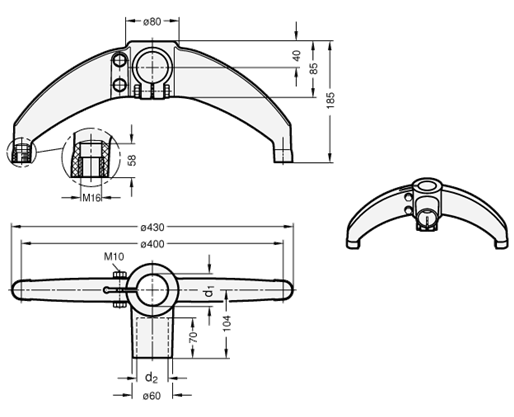 Base Plate Connector Clamps GN 85 sketch
