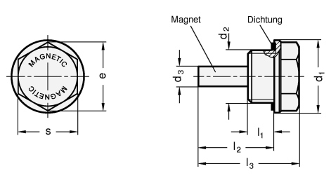 Magnetstopfen GN 738 Skizze