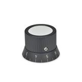 Control Knobs black anodized  scale ring plastic GN 726.2 thumbnail