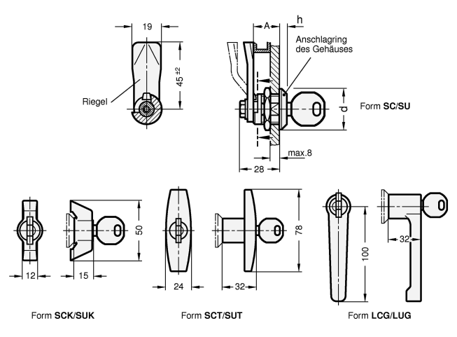 Verriegelungen GN 115 Skizze