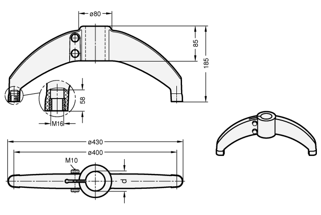 Fuss Klemmverbinder GN 83 Skizze