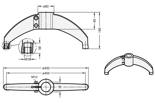 Fuss Klemmverbinder GN 83 Skizze