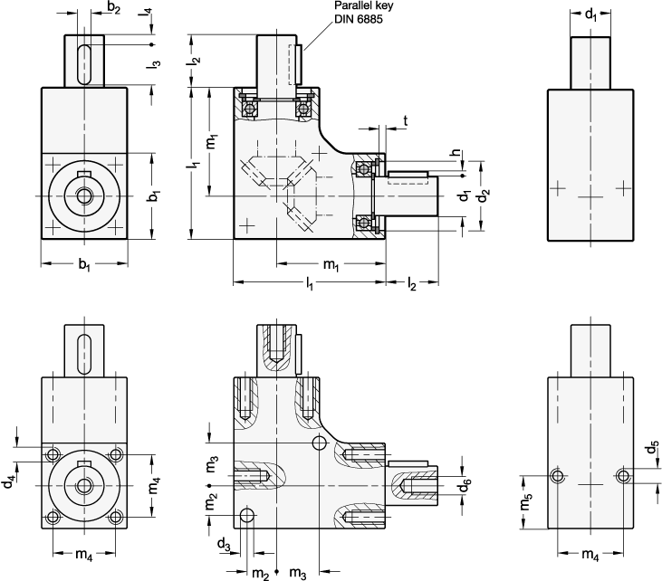 Bevel Gear Boxes GN 3971 sketch