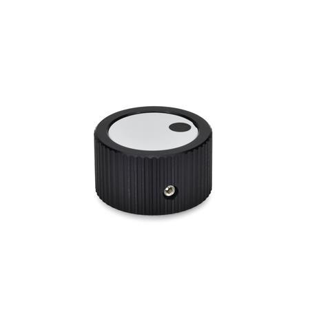 Control Knobs aluminium  black anodized GN 726