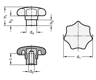Star Knobs GN 6336.1 sketch