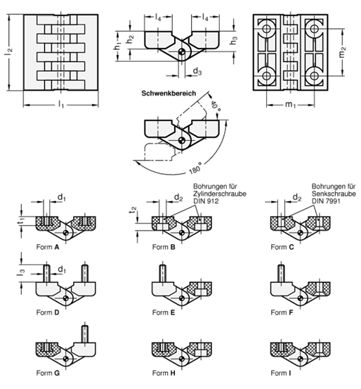 Scharniere GN 151 Skizze