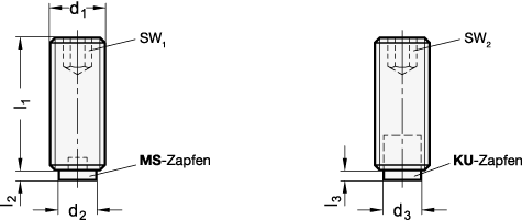 Edelstahl Gewindestifte GN 913.5 Skizze