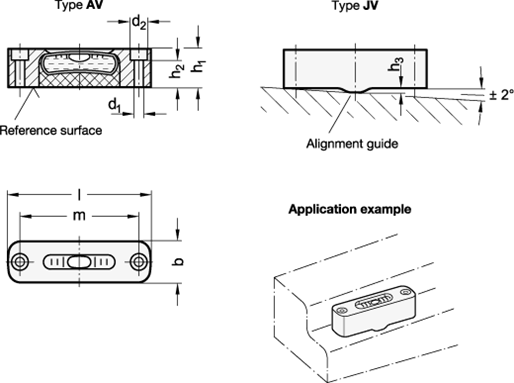 Screw On Spirit Levels GN 2283 sketch