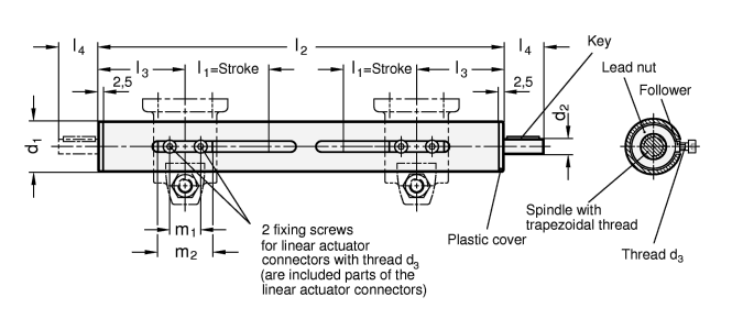 Linear Actuators GN 292 sketch