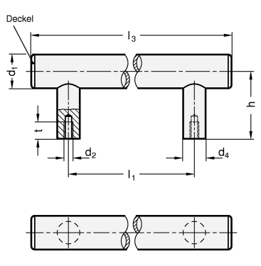 Edelstahl Rohrgriffe GN 666.5 Skizze