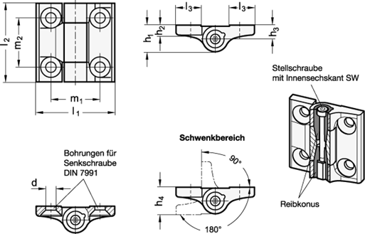 Scharniere GN 437 Skizze