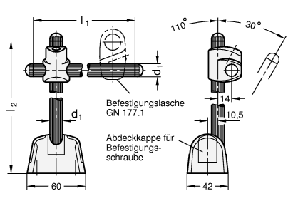 Universal Klemmstative GN 177 Skizze