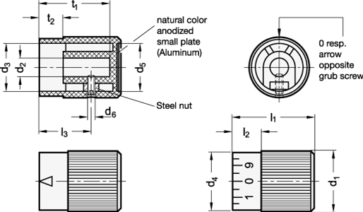 Control Knobs without bushing GN 626 sketch