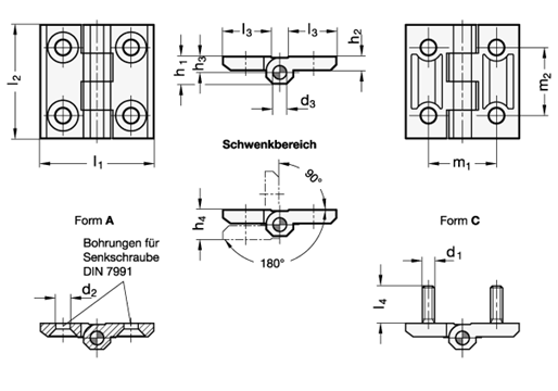 Scharniere GN 237 Skizze