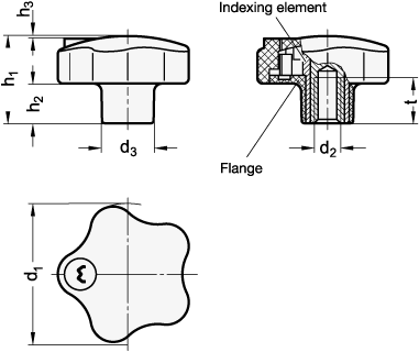 Safety Star Knobs GN 5337.8 sketch