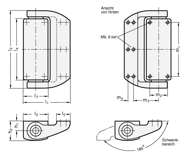 Edelstahl Scharnier GN 139.6 Skizze