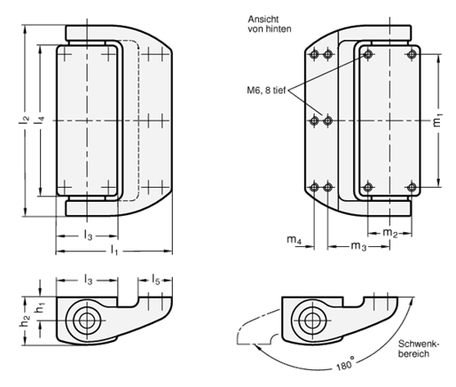 Edelstahl Scharnier GN 139.6 Skizze