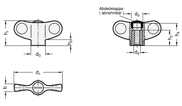 Fluegelmuttern GN 634 Skizze