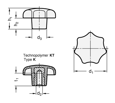 Star Knobs DIN 6336 sketch