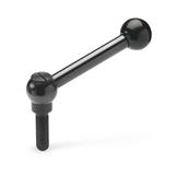 Adjustable Clamping Levers with threaded stud  steel blackened GN 6337.3 thumbnail