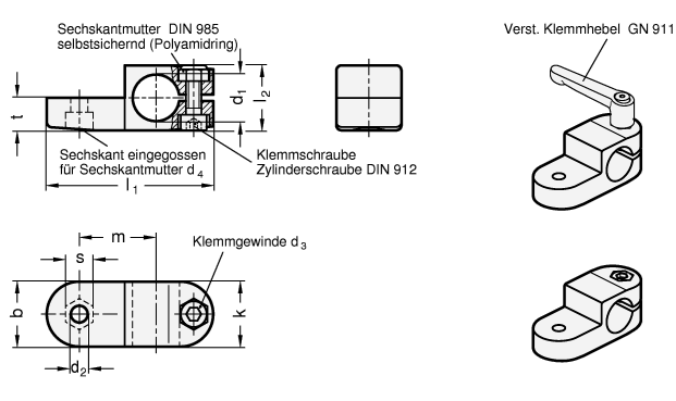 Laschen Klemmverbinder GN 277 Skizze