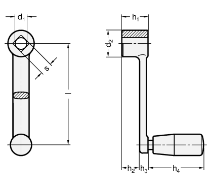 Edelstahl Handkurbeln GN 269 Skizze