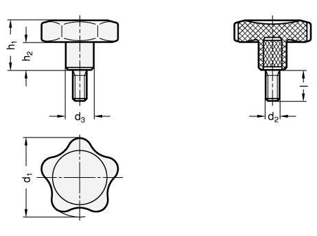 Sterngriffschrauben GN 5337.4 Skizze