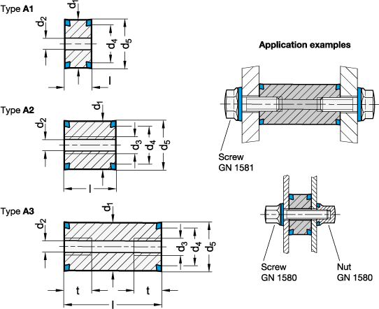 Stainless Steel Spacers GN 6226 sketch