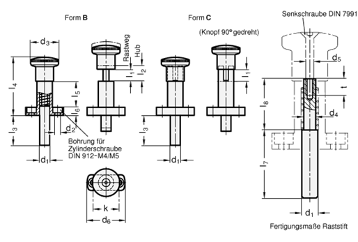 Rastbolzen GN 817.9 Skizze