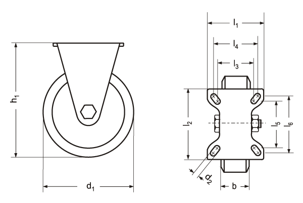 Schwerlast Bockrollen HA 5132 Skizze