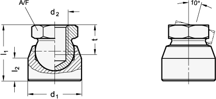 Ball Joint Thrust Pads Steel zinc plated GN 346 sketch