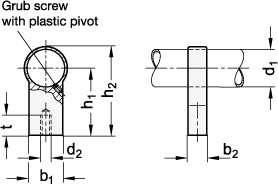 Handle Legs straight  zinc die casting GN 333.9 sketch
